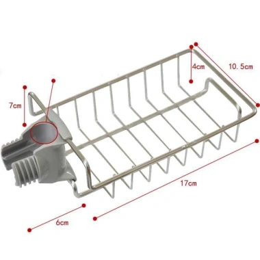 Kệ treo vòi inox đa năng cho đồ giẻ rửa bát, có khe thoát nước, gọn gàng tiện dụng - Giá 32.000₫