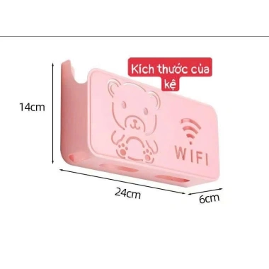 Kệ Treo Wifi Hình Gấu Dán Tường - Giá Đỡ Router Không Khoan, Giá 39.900₫