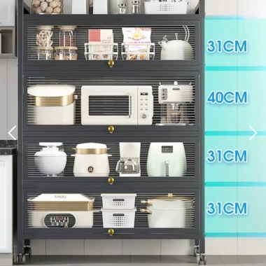 Kệ Tủ Bếp Chống Bụi Đa Năng Thông Minh Màu Xám/Trắng Thép Carbon - Giá ưu đãi 699k