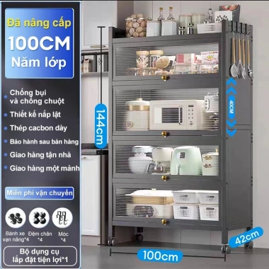 Kệ tủ đa năng thép chống bụi nhà bếp, tải trọng 300kg, chắc chắn - Giá 882.550₫ 10