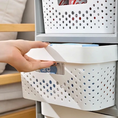 Kệ Tủ Nhựa 4-5 Tầng Bánh Xe, Ngăn Kéo Thoát Khí - Đựng Đồ Chơi, Quần Áo, Bếp, Phòng Tắm
