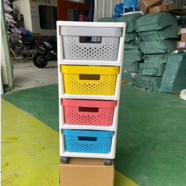 Kệ Tủ Nhựa 4-5 Tầng Bánh Xe, Ngăn Kéo Thoát Khí - Đựng Đồ Chơi, Quần Áo, Bếp, Phòng Tắm