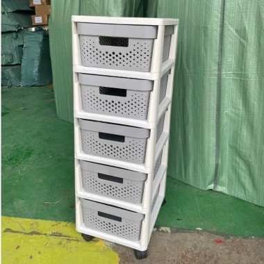 Kệ Tủ Nhựa 4-5 Tầng Bánh Xe, Ngăn Kéo Thoát Khí - Đựng Đồ Chơi, Quần Áo, Bếp, Phòng Tắm