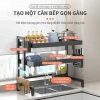 Kệ úp bát đĩa 2 tầng bồn rửa, thép cacbon chống rỉ, nắp đậy, thoát nước - 175k 2