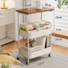Kệ Xe Đẩy 3 Tầng Bánh Xe Đa Năng Mặt Gỗ Cao Cấp – Giá Ưu Đãi 135k 4