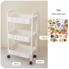 Kệ xe đẩy đa năng 3-4 tầng có bánh xe, sticker cute, dùng làm kệ ăn vặt, spa, bỉm sữa - Giá chỉ 89.000₫