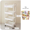 Kệ xe đẩy đa năng 3-4 tầng có bánh xe, sticker cute, dùng làm kệ ăn vặt, spa, bỉm sữa - Giá chỉ 89.000₫ 2