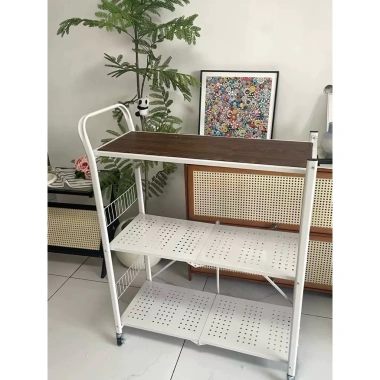 Kệ Xe Đẩy Nhà Bếp Gấp Gọn - Giá 900.000 VNĐ, Tiết Kiệm Không Gian và Dễ Lắp Đặt