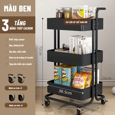 Kệ Xe Đẩy Spa 3 Tầng Đa Năng - Đựng Bỉm Sữa Bé, Bánh Xe, Thép Carbon Chắc Chắn 9 Kệ Xe Đẩy Spa 3 Tầng Đa Năng - Đựng Bỉm Sữa Bé, Bánh Xe, Thép Carbon Chắc Chắn 9