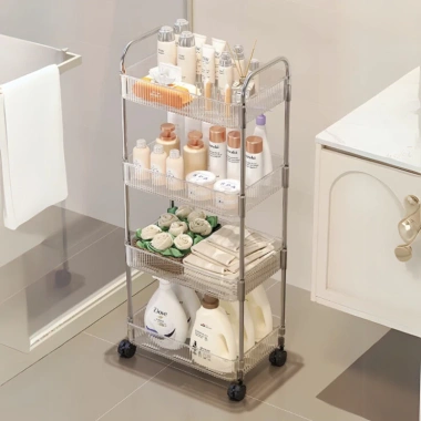 Kệ Xe Đẩy Spa 4 Tầng Trong Suốt, Bánh Xe Đa Năng cho Tiệm Tóc, Phun Xăm, Nhà Tắm Giá 122.000₫ 4