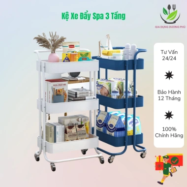 Kệ xe đẩy spa TACO khung sắt và khay nhựa chắc chắn, di động, lưu trữ đồ nail và nhà bếp - Giá ưu đãi 134.500₫ 2
