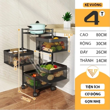 Kệ Xoay Đa Năng 3-5 Tầng MKS031 - Tiết Kiệm Không Gian Bếp, Phòng Khách, Phòng Ngủ - 544.800₫ 10