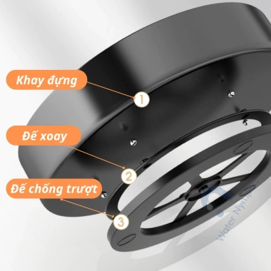 Kệ Xoay Gia Vị Nhà Bếp 360° Nhiều Tầng Thép Carbon Đen Sần Không Gỉ – Giá 125k