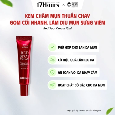 Kem 17Hours Red Spot Cream 15g - Aczero, 4‑Terpinoel, Tea Tree Oil, làm dịu da, da mịn, 368.500₫ Kem 17Hours Red Spot Cream 15g - Aczero, 4‑Terpinoel, Tea Tree Oil, làm dịu da, da mịn, 368.500₫