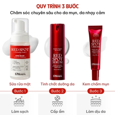Kem 17Hours Red Spot Cream 15g - Aczero, 4‑Terpinoel, Tea Tree Oil, làm dịu da, da mịn, 368.500₫ 5 Kem 17Hours Red Spot Cream 15g - Aczero, 4‑Terpinoel, Tea Tree Oil, làm dịu da, da mịn, 368.500₫ 5