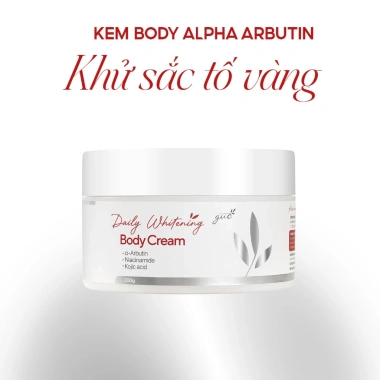 Kem Body Alpha Arbutin Khử Sắc Tố Vàng, Dưỡng Trắng Da Niacinamide & Kojic Acid - Công Thức Khoa Học