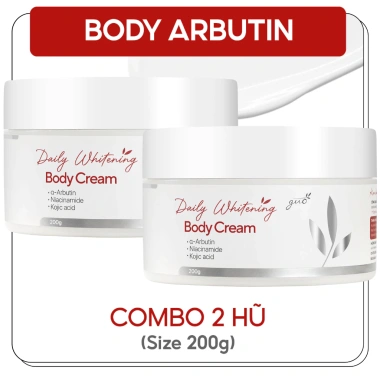 Kem Body Alpha Arbutin Khử Sắc Tố Vàng, Dưỡng Trắng Da Niacinamide & Kojic Acid - Công Thức Khoa Học