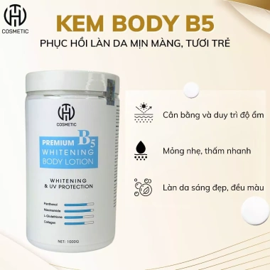 Kem Body B5 500g-1kg - Phục hồi da mỏng yếu, dưỡng trắng, nâng tone nhẹ 2