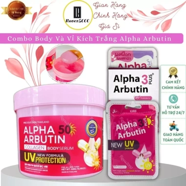 Kem Body Sirum ALPHA ARBUTIN Kích Trắng PLUS 3+ New UV Protection 500g Hàng Chuẩn Giá Ưu Đãi 66.000đ