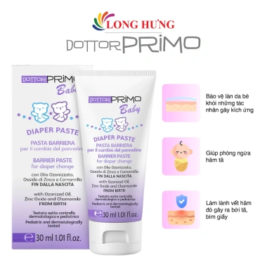 Kem bôi hăm Dottorprimo Baby Diaper Paste 30ml ngăn ngừa hăm tã, bảo vệ da bé, giá ưu đãi 99.000đ