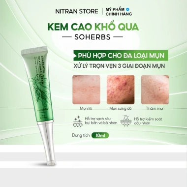 Kem Cao Khổ Qua 10ml Dành Cho Nữ - Giảm Mụn Hiệu Quả, Dưỡng Da Sáng Mịn