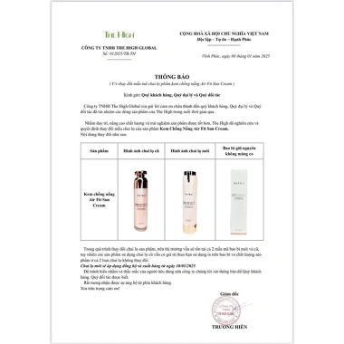 Kem chống nắng AirFit 50ml – Phổ rộng, nâng tone, sáng da, không nhờn, SPF50, giá ưu đãi 339k 6 Kem chống nắng AirFit 50ml – Phổ rộng, nâng tone, sáng da, không nhờn, SPF50, giá ưu đãi 339k 6