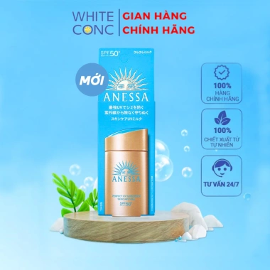 Kem chống nắng Anessa Milk White Conc Nhật Bản bảo vệ da khỏi UV & bụi mịn