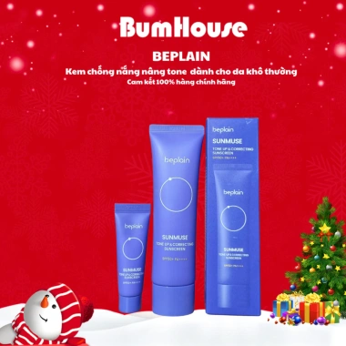 Kem chống nắng BEPLAIN Sunmuse SPF 50+ PA++++ 50ml - Nâng tone, hiệu chỉnh da, màu tím, giảm giá 309.000₫