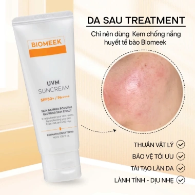 Kem chống nắng Biomeek Huyết Tế Bào UVM SUNCREAM - Nâng tone, giảm giá 165k (giá gốc 198k)