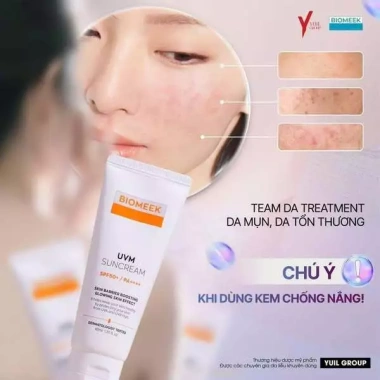 Kem chống nắng Biomeek Huyết Tế Bào UVM SUNCREAM - Nâng tone, giảm giá 165k (giá gốc 198k)