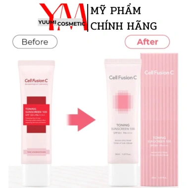 Kem chống nắng Cell Fusion C màu hồng nâng tone SPF50+ PA+++ 50ml - Giá 309.000, Hàn Quốc