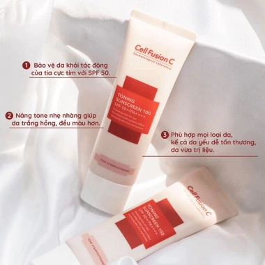 Kem chống nắng Cell Fusion C màu hồng nâng tone SPF50+ PA+++ 50ml - Giá 309.000, Hàn Quốc