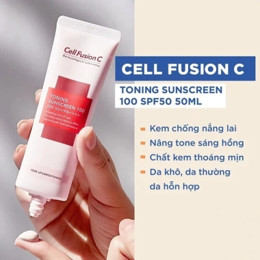 Kem chống nắng Cell Fusion C màu hồng nâng tone SPF50+ PA+++ 50ml - Giá 309.000, Hàn Quốc