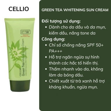 Kem chống nắng Cellio kiềm dầu dưỡng ẩm, nâng tông tự nhiên SPF50+ PA+++ 70ml - Giá chỉ 82.000đ Early Beauty 5 Kem chống nắng Cellio kiềm dầu dưỡng ẩm, nâng tông tự nhiên SPF50+ PA+++ 70ml - Giá chỉ 82.000đ Early Beauty 5