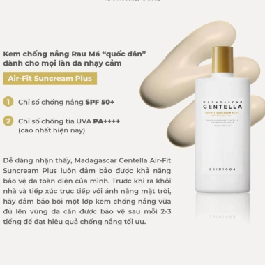 Kem chống nắng Centella Skin Air-fit SPF50+ 50ml rau má không nhờn giảm giá 249.000 VND 3 Kem chống nắng Centella Skin Air-fit SPF50+ 50ml rau má không nhờn giảm giá 249.000 VND 3