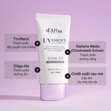 Kem Chống Nắng Chính Hãng D'Alba Waterfull Essence SPF50+ PA+++ 50ml - Nâng Tone, 610k 2 Kem Chống Nắng Chính Hãng D'Alba Waterfull Essence SPF50+ PA+++ 50ml - Nâng Tone, 610k 2