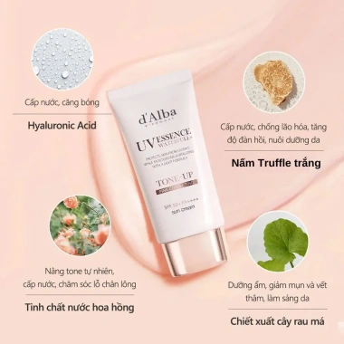 Kem Chống Nắng Chính Hãng D'Alba Waterfull Essence SPF50+ PA+++ 50ml - Nâng Tone, 610k