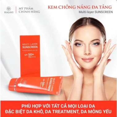 Kem chống nắng đa tầng HALAVi - Vật lý nâng tone, SPF50, giá ưu đãi 299.000đ