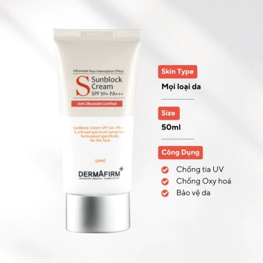 Kem Chống Nắng Dermafirm SPF50+ PA+++ Hàn Quốc 50ml – Dưỡng Da Dầu, Khô, Mụn, Nhạy Cảm, Giá 830k 4