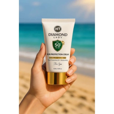Kem chống nắng Diamond Lady SPF50++ 50g - Nâng tông, kiềm dầu, ngăn lão hóa - 232k