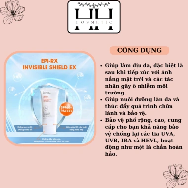 Kem chống nắng Epi-RX Invisible Shield SPF50++++ kiềm dầu, nâng tone nhẹ 40ml giá ưu đãi 450k