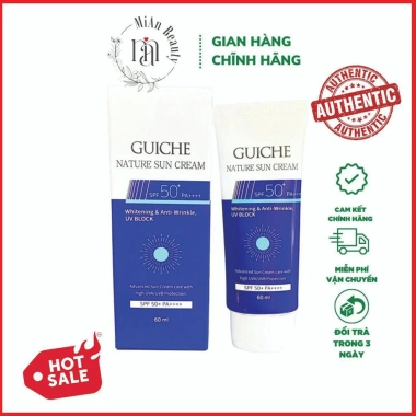 Kem Chống Nắng Guiche Nature Sun Cream SPF50+++ Hàn Quốc Nâng Tone Kiềm Dầu 60ml - 145k