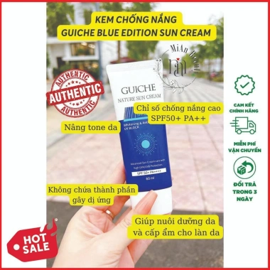 Kem Chống Nắng Guiche Nature Sun Cream SPF50+++ Hàn Quốc Nâng Tone Kiềm Dầu 60ml - 145k