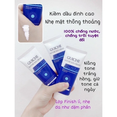 Kem Chống Nắng Guiche Naturie SPF50+++ 60ml - Nâng Tone, Kiềm Dầu, Bảo Vệ 24h 3 Kem Chống Nắng Guiche Naturie SPF50+++ 60ml - Nâng Tone, Kiềm Dầu, Bảo Vệ 24h 3