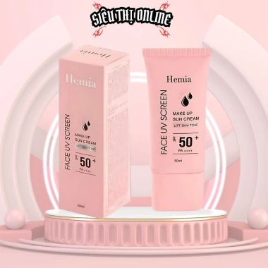 Kem chống nắng Hemia 50ml - Nâng tone da, kiềm dầu, bảo vệ SPF50, chỉ 69.000 VND