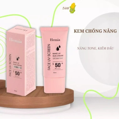 Kem chống nắng Hemia Hàn Quốc 50ml FREE SHIP - Nâng tone, trắng da, kiềm dầu cho da mụn 3 Kem chống nắng Hemia Hàn Quốc 50ml FREE SHIP - Nâng tone, trắng da, kiềm dầu cho da mụn 3