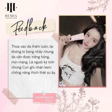 Kem chống nắng Hemia Hàn Quốc 50ml FREE SHIP - Nâng tone, trắng da, kiềm dầu cho da mụn 7 Kem chống nắng Hemia Hàn Quốc 50ml FREE SHIP - Nâng tone, trắng da, kiềm dầu cho da mụn 7