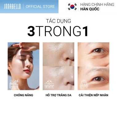 Kem chống nắng Innabello Calming - Nâng tone, trắng da, nếp nhăn, chỉ 350.000 VND