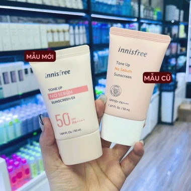 Kem chống nắng Innisfree Tone Up màu hồng – Kiềm dầu, nâng tone, giá 185.000
