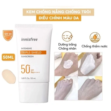 Kem Chống Nắng Innisfree Tone Up No Sebum 50ml - Triple Shield, Không Bã, 94.000₫